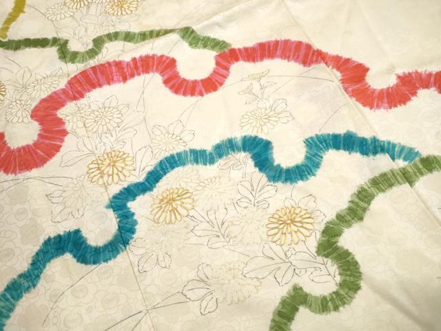 平和屋着物■訪問着　駒刺繍　雪輪花文　金彩　正絹　逸品　DABJ0442qa