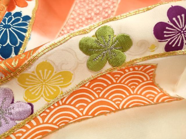 平和屋着物■豪華振袖　駒刺繍　束ね熨斗花松文　暈し染め　金彩　正絹　逸品　DABJ0443qa