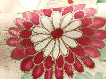 平和屋着物■豪華振袖　駒刺繍　立波花文　牡丹　暈し染め　金銀彩　正絹　逸品　DABJ0444qa