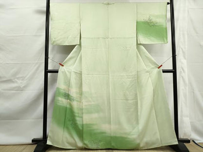 平和屋着物■訪問着　霞草花文　暈し染め　正絹　逸品　DABJ0445qa