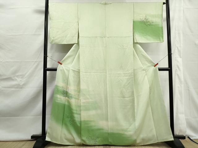 平和屋着物■訪問着　霞草花文　暈し染め　正絹　逸品　DABJ0445qa