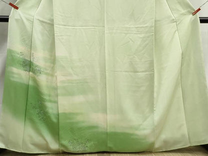平和屋着物■訪問着　霞草花文　暈し染め　正絹　逸品　DABJ0445qa