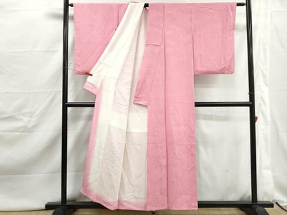 平和屋着物■上質な色無地　乱菊地紋　紅梅色　正絹　逸品　DABJ0451qa