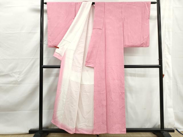 平和屋着物■上質な色無地　乱菊地紋　紅梅色　正絹　逸品　DABJ0451qa