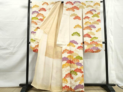 平和屋着物■豪華振袖　駒刺繍　松尽くし　金彩　正絹　逸品　DABJ0453qa