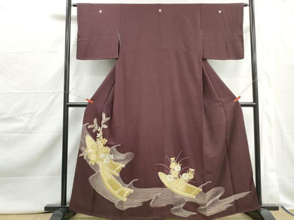 平和屋着物■豪華色留袖　花筏文　金彩　正絹　逸品　DABJ0455qa
