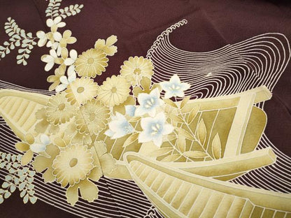 平和屋着物■豪華色留袖　花筏文　金彩　正絹　逸品　DABJ0455qa