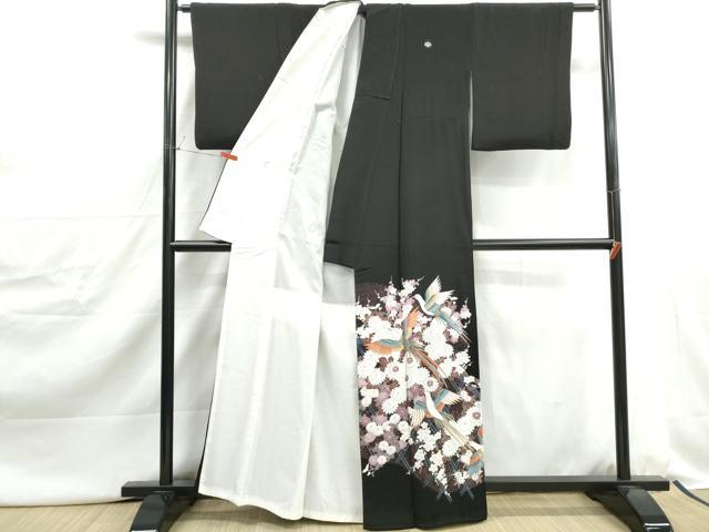 平和屋着物■豪華黒留袖　駒刺繍　花鳥文　金彩　正絹　逸品　DABJ0456qa