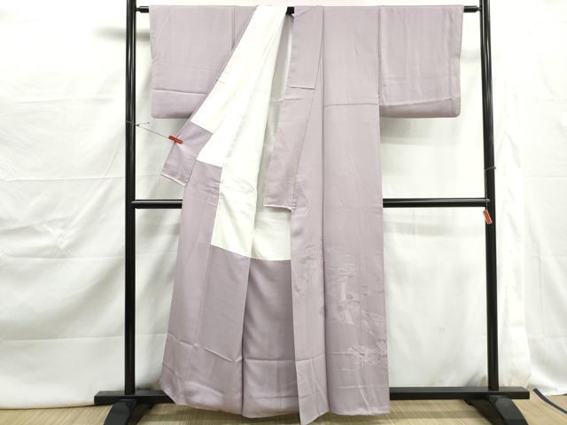 平和屋着物■豪華色留袖　几帳風景地紋　牡丹鼠色　正絹　逸品　DABJ0459qa