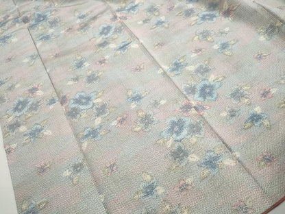 平和屋着物■上質な紬　草花文　暈し染め　正絹　逸品　DABJ0461qa