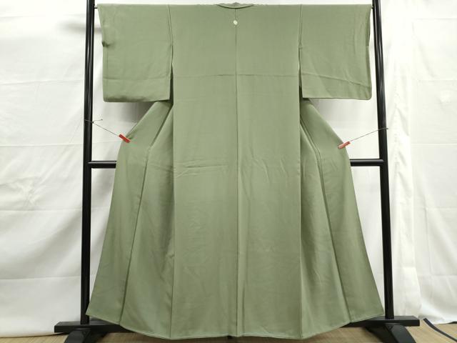 平和屋着物■上質な色無地　柳染色　正絹　逸品　DABJ0475qa