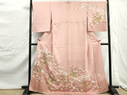 平和屋着物■訪問着　花車文　椿　暈し染め　金彩　正絹　逸品　DABJ0477qa