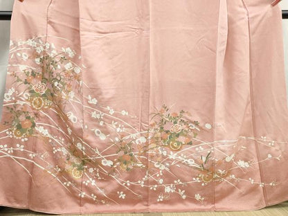 平和屋着物■訪問着　花車文　椿　暈し染め　金彩　正絹　逸品　DABJ0477qa