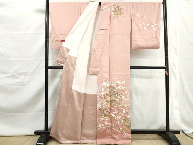 平和屋着物■訪問着　花車文　椿　暈し染め　金彩　正絹　逸品　DABJ0477qa