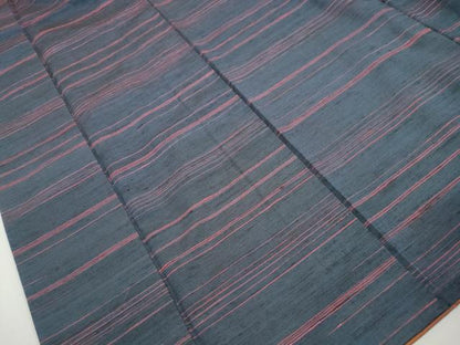 平和屋着物■上質な紬　横段文　正絹　逸品　DABJ0481qa