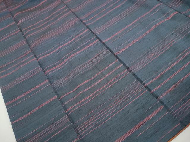 平和屋着物■上質な紬　横段文　正絹　逸品　DABJ0481qa
