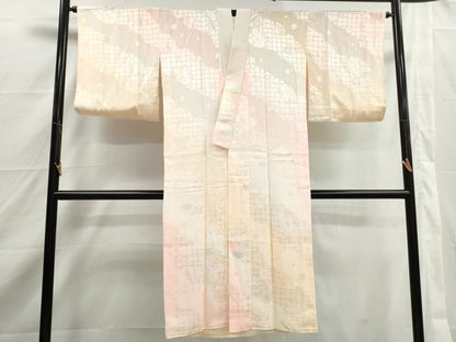 平和屋着物■長襦袢　袷　花蝶文　暈し染め　正絹　逸品　DABJ0497qa