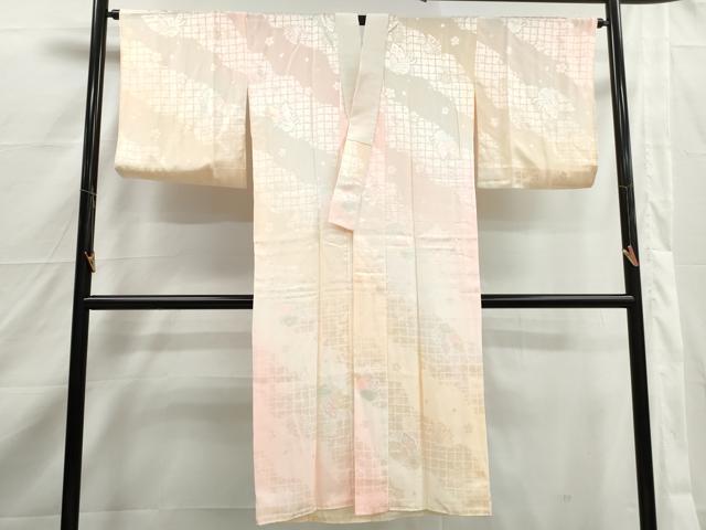 平和屋着物■長襦袢　袷　花蝶文　暈し染め　正絹　逸品　DABJ0497qa