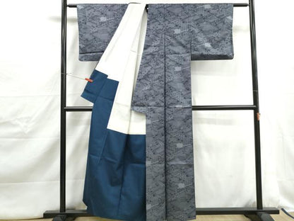 平和屋着物■上質な紬　風景文　正絹　逸品　DABJ0501qa