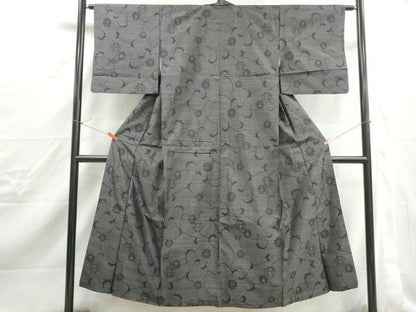 平和屋着物■本場大島紬　花唐草文　正絹　逸品　DABJ0502qa