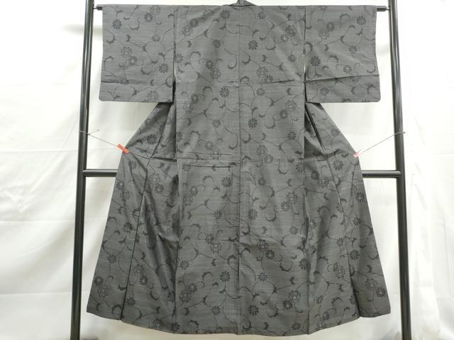 平和屋着物■本場大島紬　花唐草文　正絹　逸品　DABJ0502qa