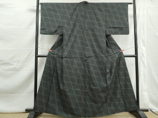 平和屋着物■本場大島紬　網目文　正絹　逸品　DABJ0505qa