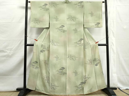 平和屋着物■上質な小紋　人物風景文　暈し染め　正絹　逸品　DABJ0509qa