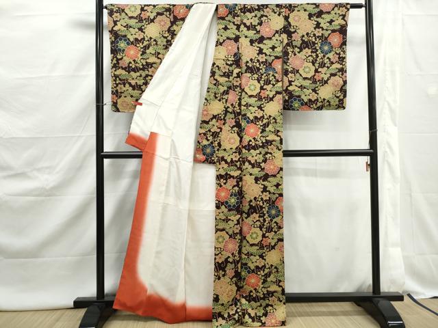平和屋着物■上質な小紋　花松文　正絹　逸品　DABJ0520qa