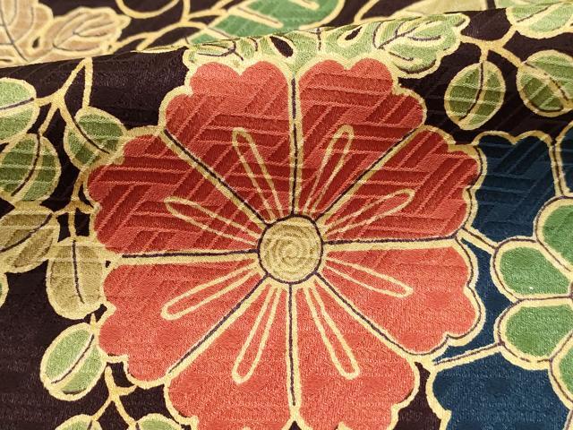 平和屋着物■上質な小紋　花松文　正絹　逸品　DABJ0520qa