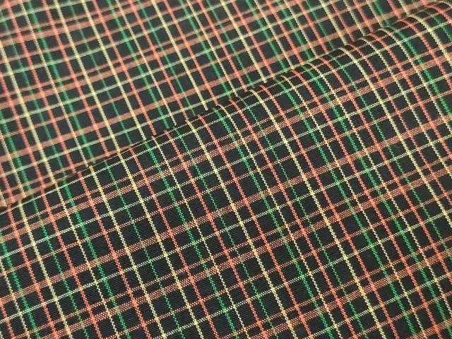 平和屋着物▼大島紬　反物　着尺　アンサンブル　格子　証紙付き　逸品　未使用　DABJ0556zy