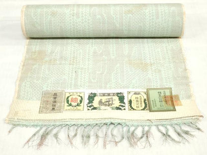 平和屋着物▼結城紬　反物　着尺　抽象文様　証紙付き　逸品　未使用　DABJ0562zy