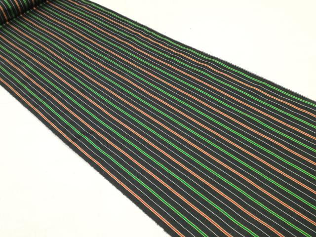 平和屋着物▼西陣　紬　反物　着尺　変り織　縞　証紙付き　逸品　未使用　DABJ0583zy