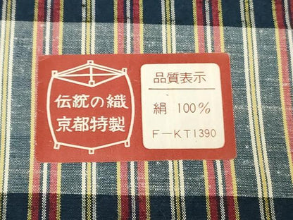 平和屋着物▼紬　反物　着尺　縞　逸品　未使用　DABJ0584zy