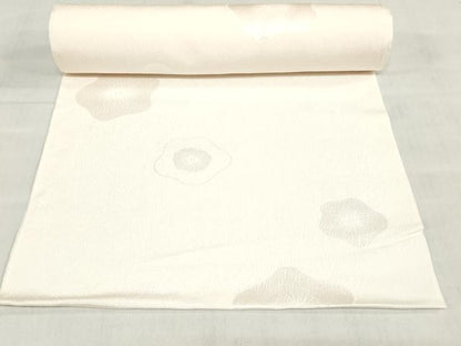 平和屋着物▼長襦袢　反物　着尺　舞梅地紋　ラメ糸　桜色　逸品　未使用　DABJ0610zy
