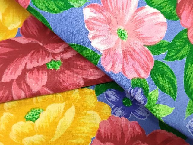 平和屋着物＊夏物　ファッションデザイナー　KENZO KIMONO　高田賢三　浴衣　反物　着尺　舞花文　綿　逸品　未使用　DABJ0621zy