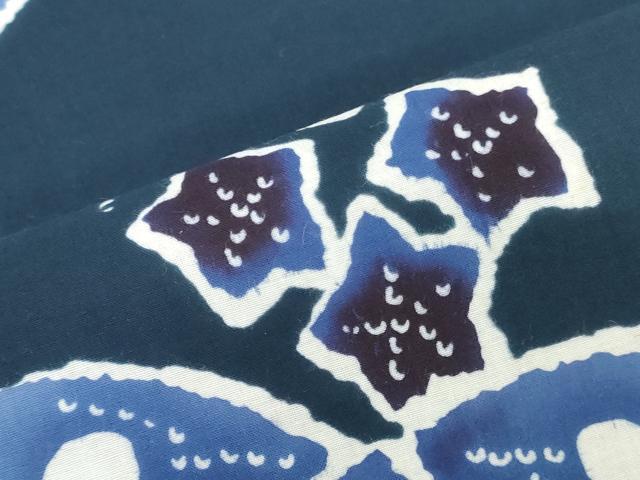 平和屋着物＊夏物　世界的ファッションデザイナー　山本寛斎　kansaiブランド　浴衣　反物　着尺　注染　草花文 綿 逸品 未使用 DABJ0621zy