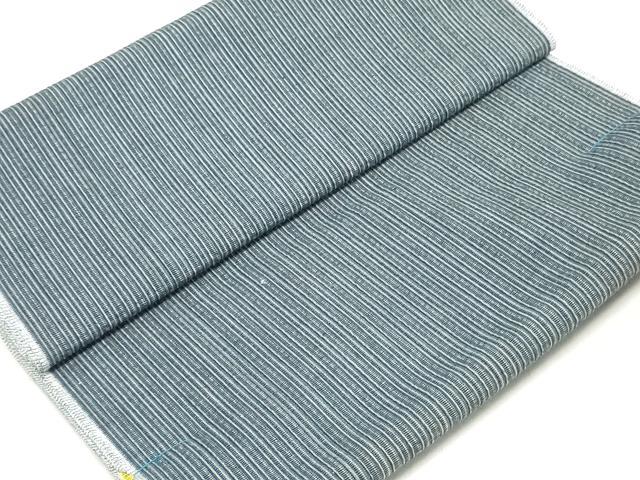 平和屋着物＊夏物　阿波しじら織　浴衣　反物　着尺　正藍染　縞　証紙付き　綿　逸品　未使用　DABJ0627zy