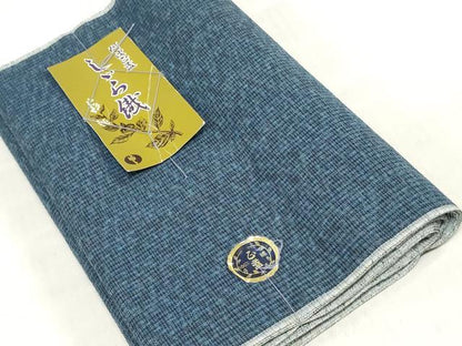 平和屋着物＊夏物　阿波しじら織　浴衣　反物　着尺　正藍染　霞文　証紙付き　綿　逸品　未使用　DABJ0628zy