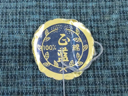 平和屋着物＊夏物　阿波しじら織　浴衣　反物　着尺　正藍染　霞文　証紙付き　綿　逸品　未使用　DABJ0628zy