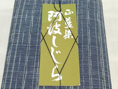 平和屋着物＊夏物　阿波しじら織　浴衣　反物　着尺　正藍染　霞文　証紙付き　綿　逸品　未使用　DABJ0630zy