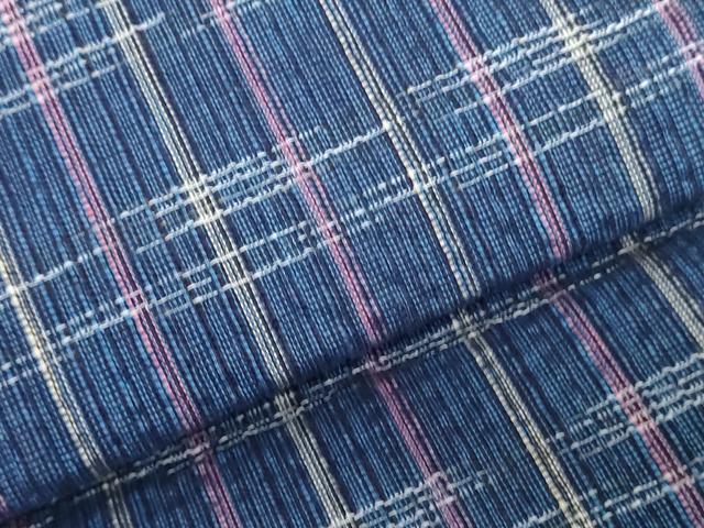 平和屋着物＊夏物　阿波しじら織　浴衣　反物　着尺　霞間道　綿　逸品　未使用　DABJ0651zy