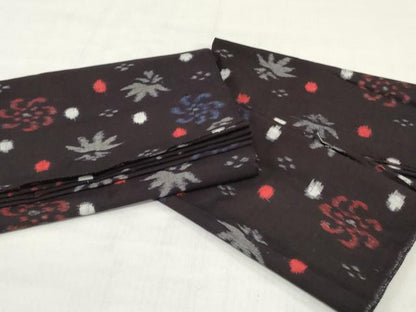 平和屋着物●久留米絣　反物　羽尺　草花文　綿　裁断あり　逸品　未使用　DABJ0653zy