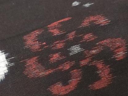平和屋着物●久留米絣　反物　羽尺　草花文　綿　裁断あり　逸品　未使用　DABJ0653zy