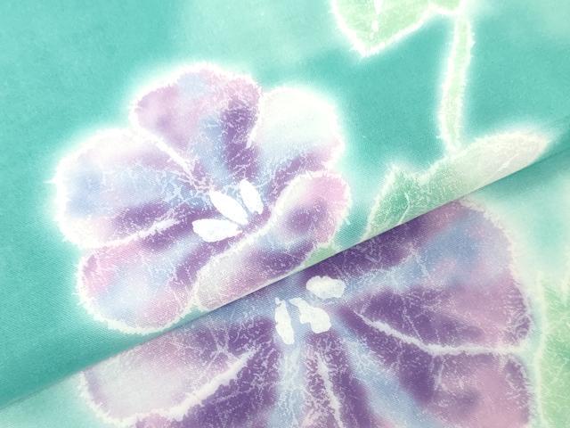 平和屋着物＊夏物　浴衣　反物　着尺　nakano hiromiti　朝顔　クイーンサイズ　 綿　逸品　未使用　DABJ0657zy