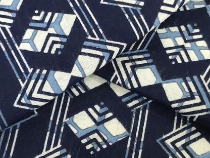 平和屋着物＊夏物　浴衣　反物　着尺　菱間道　 綿　逸品　未使用　DABJ0659zy