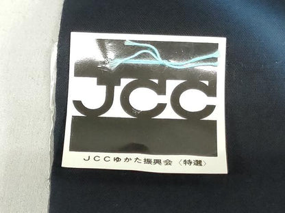 平和屋着物＊夏物　世界的ファッションデザイナー　山本寛斎　kansaiブランド 浴衣 反物 着尺 注染 草花 黒地 綿 逸品 未使用 DABJ0660zy