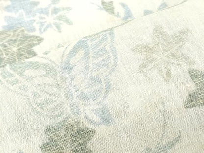 平和屋着物＊夏物　本場小千谷縮　反物　着尺　風景花蝶文　麻　逸品　未使用　DABJ0667zy
