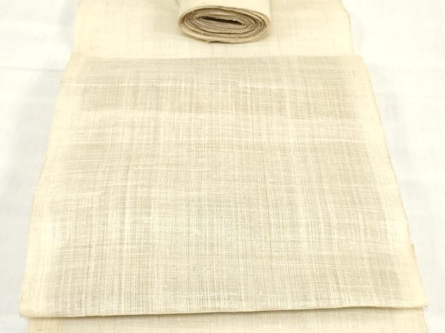 平和屋着物＊夏物　袋帯　帯反物　砥粉色　麻　逸品　未使用　DABJ0674zy