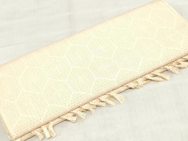 平和屋着物▼紬　反物　着尺　亀甲柄　逸品　未使用　DABJ0684zy