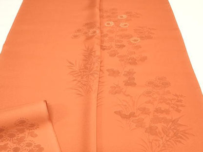 平和屋着物▼付下げ　反物　着尺　色付け前　刺繍　草花文　逸品　未使用　DABJ0713zy
